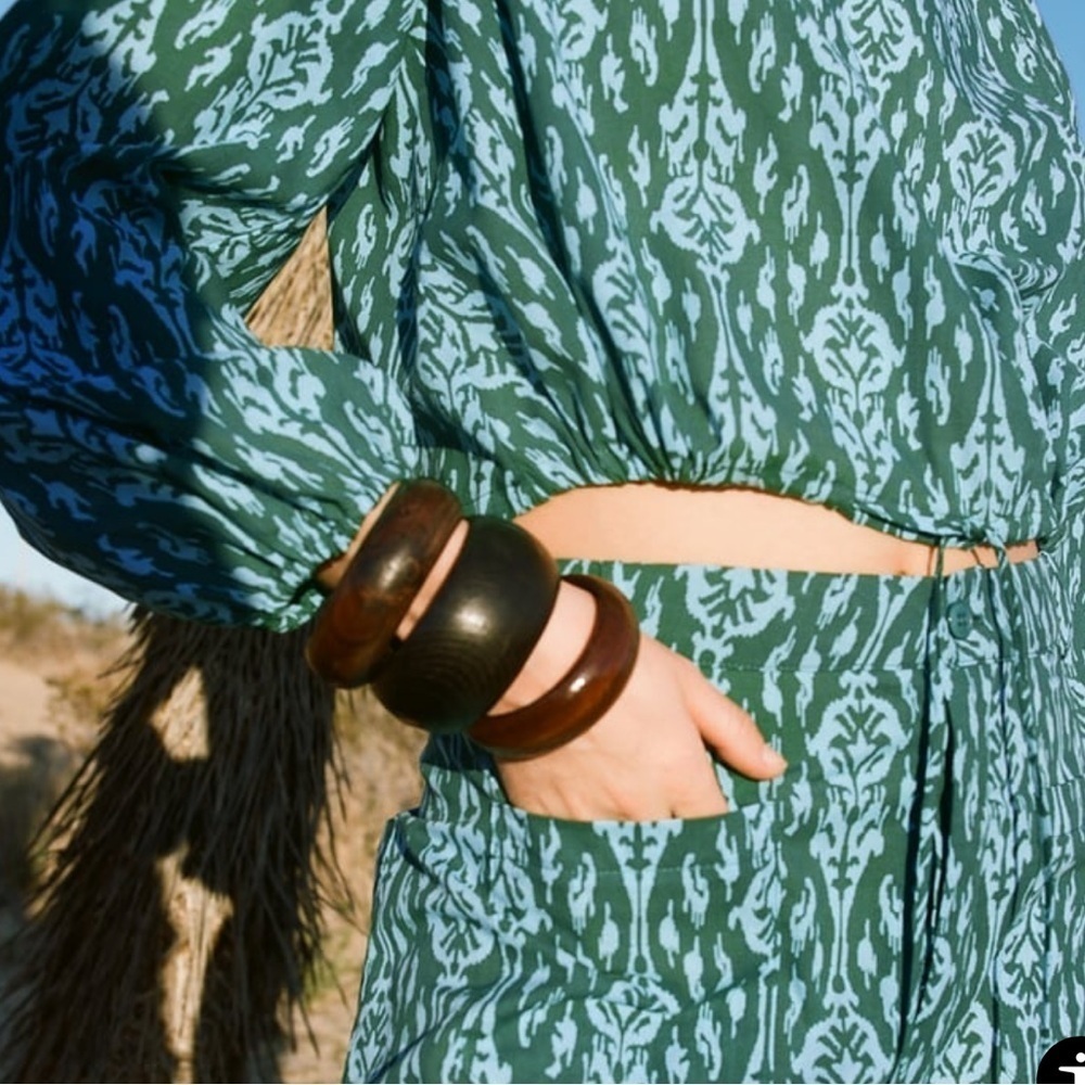 ZARA TWO PIECE BATIK PRINT TOP AND TROUSER SET SIZE XS/S - Picture 6 of 16